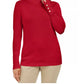 JM Collection Women's Stud Sleeve Pullover Turtleneck Sweater Red Size Large