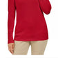 JM Collection Women's Stud Sleeve Pullover Turtleneck Sweater Red Size Large