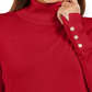 JM Collection Women's Stud Sleeve Pullover Turtleneck Sweater Red Size Small