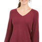 Style & Co Women's Bishop Sleeve Tunic Sweater  Red Size X-Small