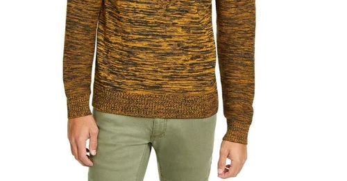 INC International Concepts Men's Hooded Raglan Sweater Yellow Size XXX-Large