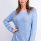 Karen Scott Women's Diamond Cable-Knit Sweater Blue Size X-Small
