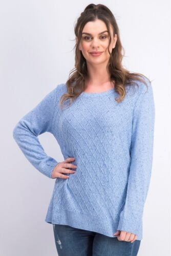 Karen Scott Women's Diamond Cable-Knit Sweater Blue Size X-Small