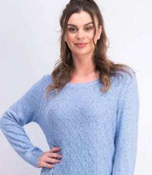 Karen Scott Women's Diamond Cable-Knit Sweater Blue Size X-Small