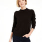 Karen Scott Women's Zip-Back Mock-Neck Sweater Black Size Extra Large