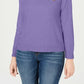 Karen Scott Women's Zip-Back Mock-Neck Sweater Blue Size Large