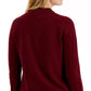 Karen Scott Women's Zip Back Mock Neck Sweater  Wine Size Medium