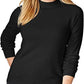 Karen Scott Women's Zip-Back Mock-Neck Sweater Black Size Medium