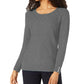 Karen Scott Women's V-Neck Luxsoft Sweater Charcoal Size Large
