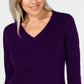 Karen Scott Women's V-Neck Sweater Purple Size Large