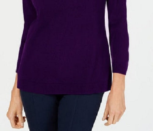 Karen Scott Women's V-Neck Sweater Purple Size Large