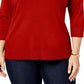 Karen Scott Women's V-Neck Sweater Red Size Extra Large