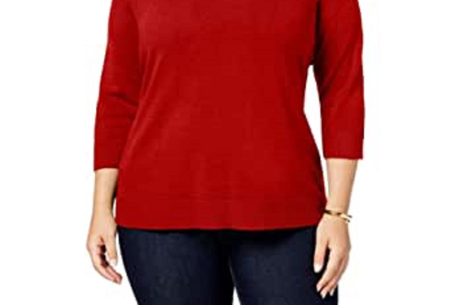 Karen Scott Women's Plus Size V-Neck Luxsoft Sweater  Red Size 1X