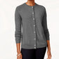 Karen Scott Women's Bead-Button Cardigan Grey Size Small