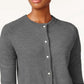 Karen Scott Women's Bead-Button Cardigan Grey Size Small