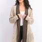 Karen Scott Women's Contrast-Trim Open-Front Cardigan Brown Size Extra Large