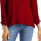 Style & Co Women's Drawstring Tie-Cuff Top Dark Red Size Small