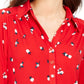 Charter Club Women's 3/4 Sleeve Printed Polo Top Wine Size Small