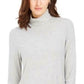 Charter Club Women's Heathered Ribbed Turtleneck Top  Gray Size XX Large