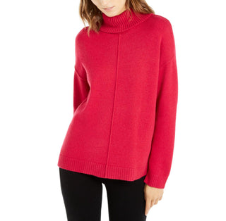 Alfani Women's Heathered Drop Shoulder Pullover Sweater Pink Size Medium