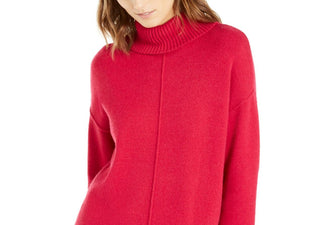 Alfani Women's Heathered Drop Shoulder Pullover Sweater Pink Size Medium