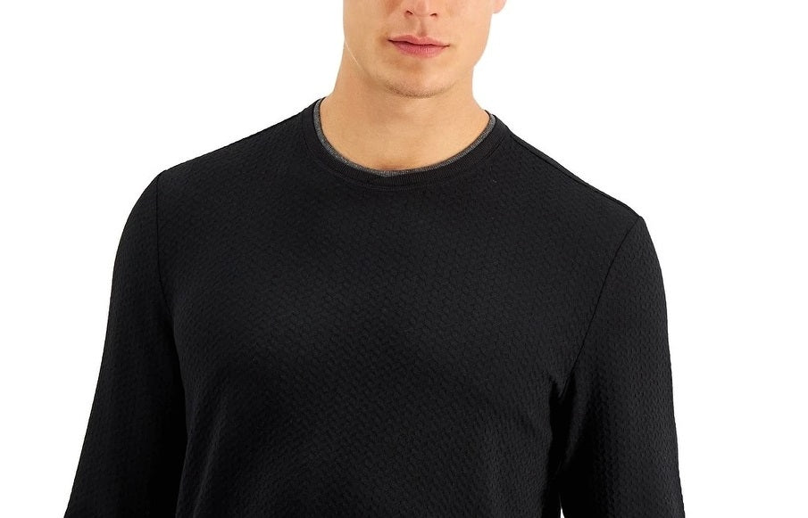 Tasso Elba Men's Crossover Sweater Black Size Large