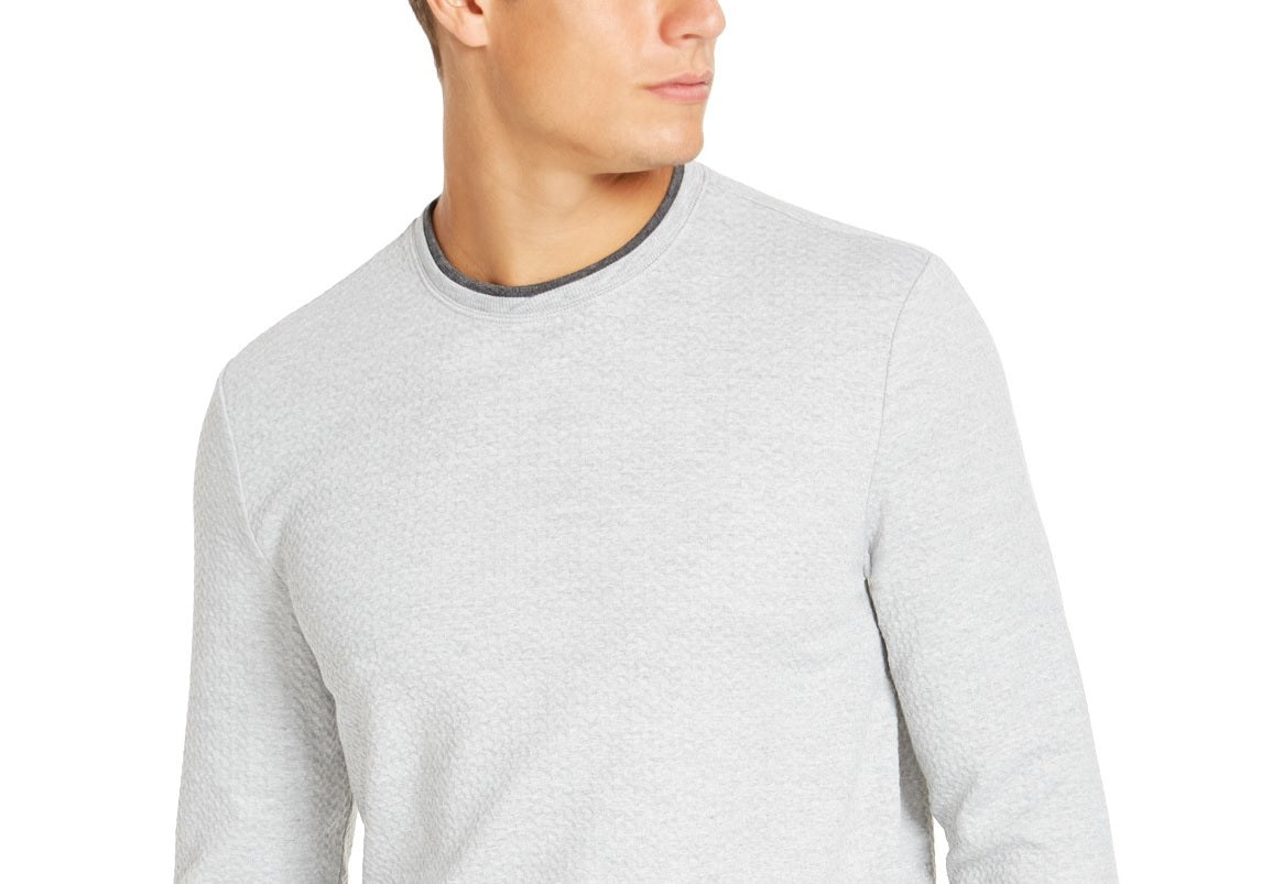 Tasso Elba Men's Crossover Sweater Gray Size Small