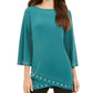 JM Collection Women's Grommet Crossover-Hem Top Green Size Medium