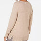 Karen Scott Women's Cable-Knit Panel Sweater Brown Size X-Small