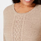 Karen Scott Women's Cable-Knit Panel Sweater Brown Size X-Small