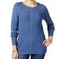 Karen Scott Women's Cable-Knit Panel Sweater Blue Size Medium