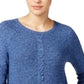 Karen Scott Women's Cable-Knit Panel Sweater Blue Size Medium