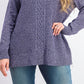 Karen Scott Women's Cable-Knit Panel Sweater  Purple Size Extra Small