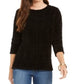 Style & Co Women's Chenille Sweater Black Size X-Large