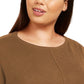 Style & Co Women's Seam-Front Tunic Sweater Brown Size Extra Small