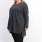 Style & Co Women's Seam Front Tunic Sweater Grey Size 3X