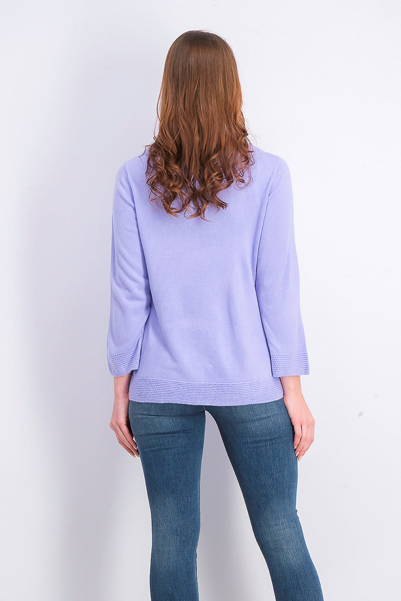 Karen Scott Women's Bateau-Neck Long-Sleeve Sweater Purple Size Extra Small