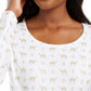 Karen Scott Women's Shimmer Camel Print Top White Size Large