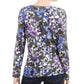 Karen Scott Women's Printed Scoop Neck Top Blue Size Small