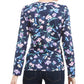 Karen Scott Women's Floral-Print Henley Top Navy Size Extra Large