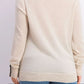 Charter Club Women's Merino Wool Button Cuff Crewneck Sweater Beige Size Medium