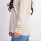 Charter Club Women's Merino Wool Button Cuff Crewneck Sweater Beige Size Medium