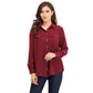 Charter Club Women's Two Pocket Shirt Wine Size Medium