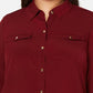 Charter Club Women's Plus Size Button-Front Shirt Red Size 0X