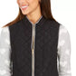 Charter Club Women's Quilted Stand-Collar Vest Black Size Extra Small