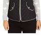 Charter Club Women's Quilted Stand-Collar Vest Black Size Extra Small