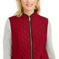 Charter Club Women's Quilted Stand-Collar Vest Medium Red Size Extra Small