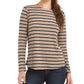 Charter Club Women's Heather Long-Sleeve Top Dark Beige Size Small
