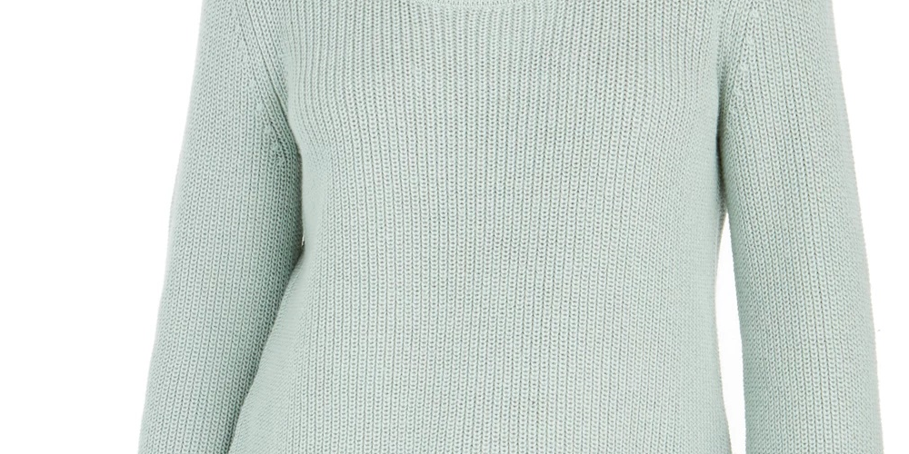 Style & Co Women's Boxy Knit Pullover Sweater Green Size X-Small