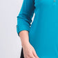 Karen Scott Women's Petite 3/4-Sleeve Polo Shirt Peacock Teal Size Petite Small